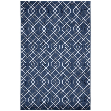 Safavieh 8 x 10 ft. Amherst Power Loomed Rectangle Area Rug Navy & Beige AMT407P-8